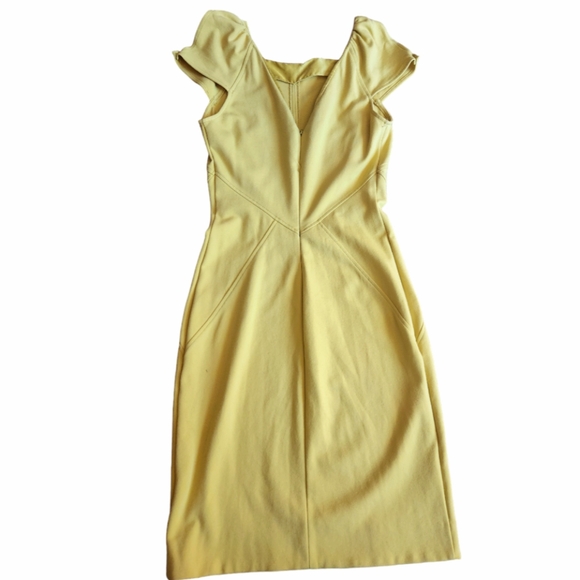 DVF Diane von Furstenberg Helen cap sleeve sheath Buttery Yellow Sz 6 $365 - Picture 4 of 11